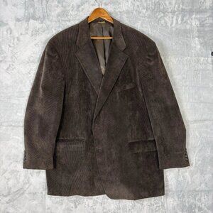 Oak Hill Blazer Men' Brown Corduroy Lined Sport Coat Suit Jacket Business Sz 52R